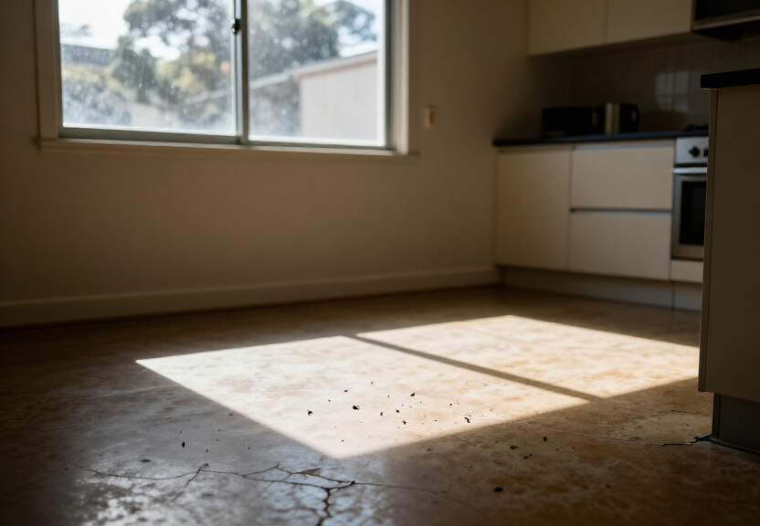 Cockroach infestation in a Villawood kitchen before treatment